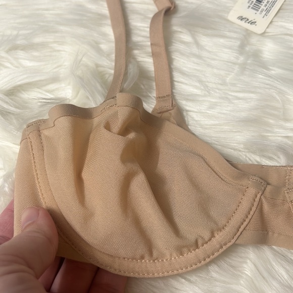 NWT Smoothez By Aerie Beige Underwire Mesh Balconette Bra 32B - Picture 2 of 11